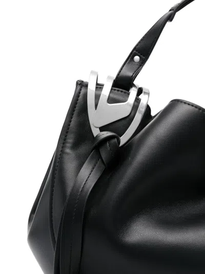 Diesel Knot Medium Handbag In Black