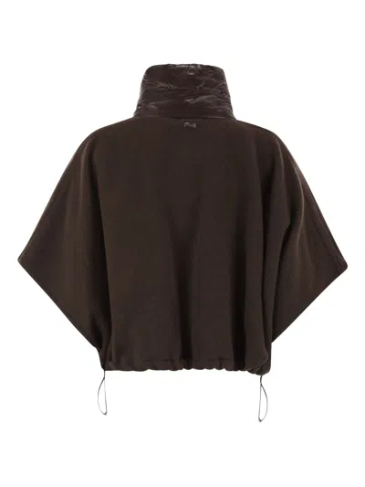 Herno Wool And Nylon Short Down Jacket In Brown