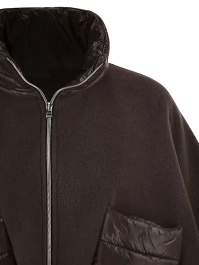 Herno Wool And Nylon Short Down Jacket In Brown