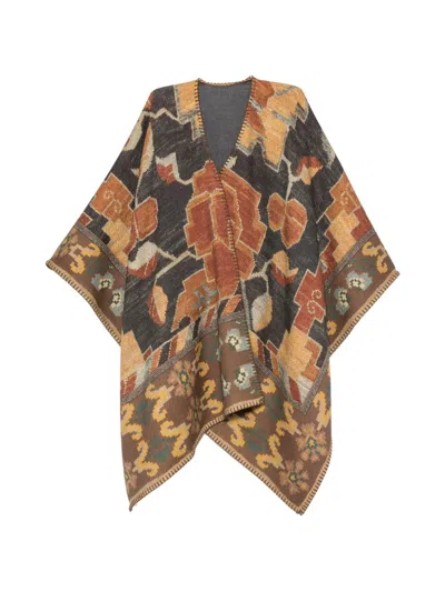 Pierre-louis Mascia Pancake Abstract-pattern Blanket-stitch Cape In Multi