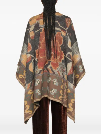 Pierre-louis Mascia Pancake Abstract-pattern Blanket-stitch Cape In Multi