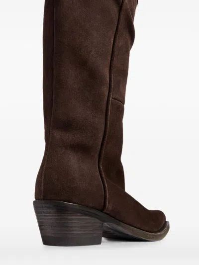 Khaite Clive Leather Boots In Black