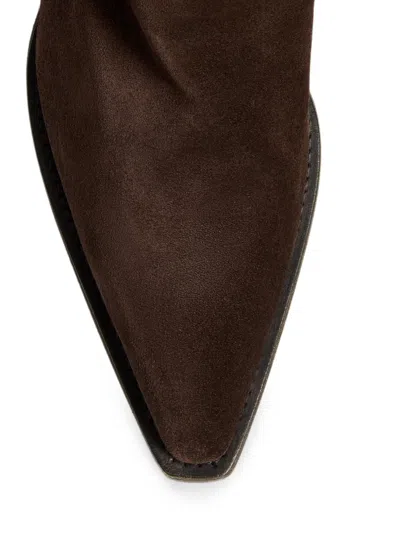 Khaite Clive Leather Boots In Black