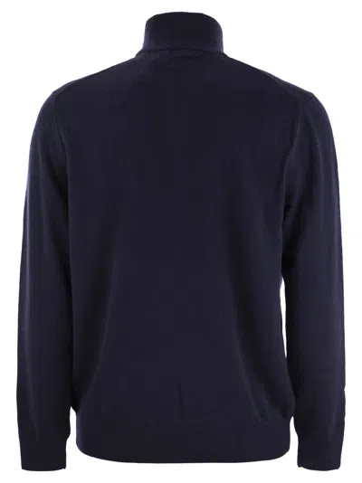 Polo Ralph Lauren Wool Pullover With Half Zip In Blue