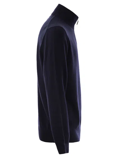 Polo Ralph Lauren Wool Pullover With Half Zip In Blue