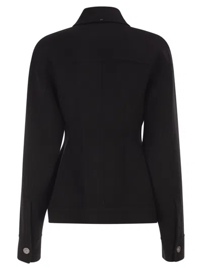 Sportmax Spxarena Tailored Virgin Wool Jacket With Sculpted Silhouette In Black
