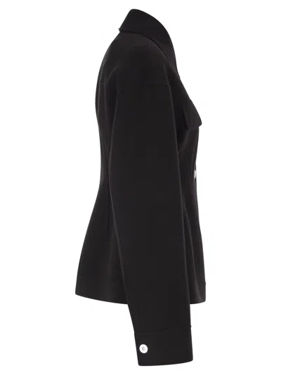 Sportmax Spxarena Tailored Virgin Wool Jacket With Sculpted Silhouette In Black