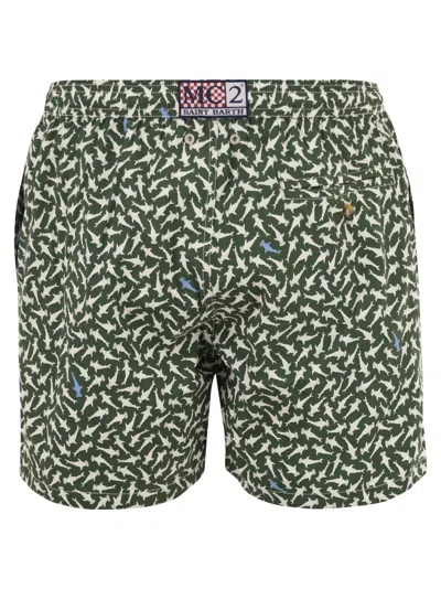Mc2 Saint Barth Micro-print Swimsuit In Green