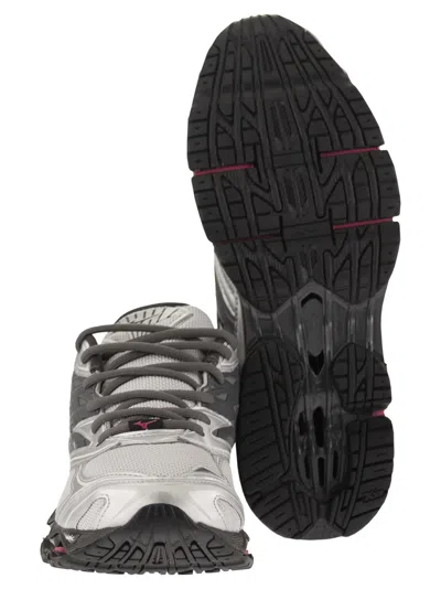 Mizuno Technical Mesh Trainers With A Cushioned Sole In Gray