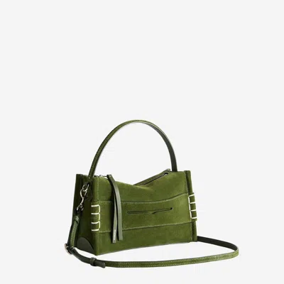 Jw Anderson W Anderson Womens Khaki Loafer Suede Shoulder Bag In Green