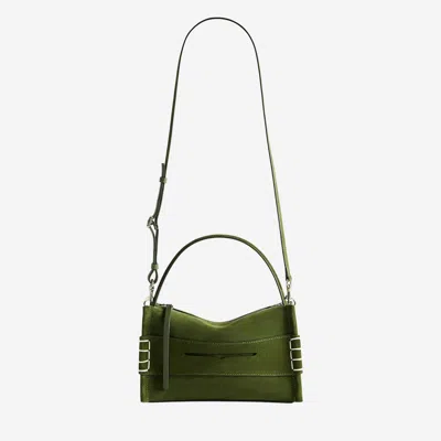 Jw Anderson W Anderson Womens Khaki Loafer Suede Shoulder Bag In Green