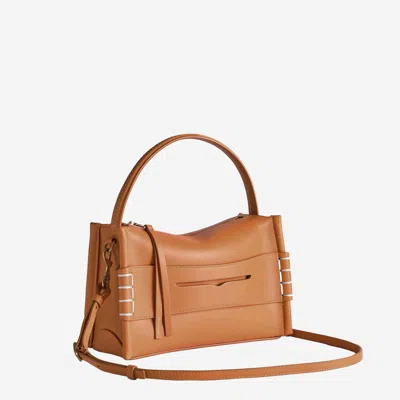 Jw Anderson Loafer Leather Shoulder Bag With Detachable Strap In Marrone Chiaro