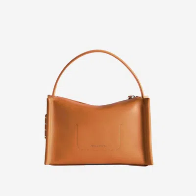 Jw Anderson Loafer Leather Shoulder Bag With Detachable Strap In Marrone Chiaro