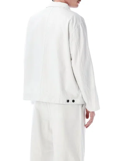 Still By Hand Denim Work Jacket Boxy Work Jacket In White