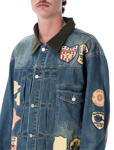 Found Patch Denim Jacket Patches Casual Jacket In Blue