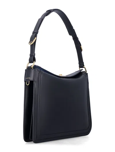 Lanvin Compagnon Small Asymmetrical Bag With A Python Finish In Black