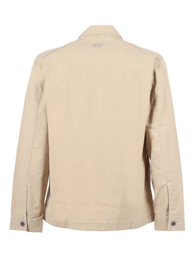 Murphy & Nye Incense Topside Textured Zipper Overshirt In Neutral