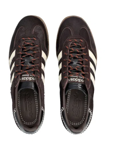 Adidas Originals Adidas By Wales Bonner Chocolate Calf Hair Adidas X Wales Bonner Gazzelle Sneakers In Burgundy