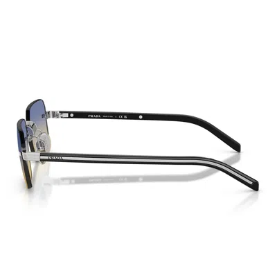 Prada 55mm Gradient Rectangular Sunglasses In Blue