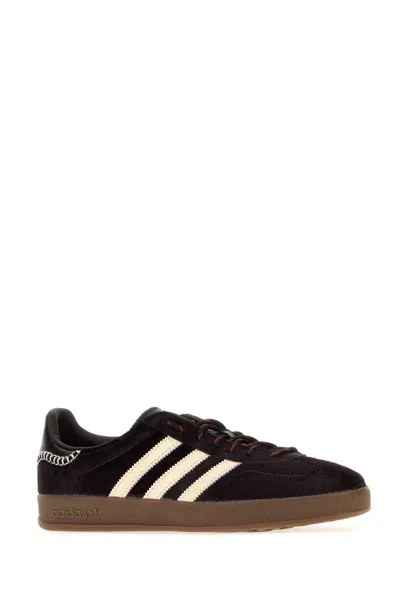 Adidas Originals Adidas By Wales Bonner Chocolate Calf Hair Adidas X Wales Bonner Gazzelle Sneakers In Burgundy