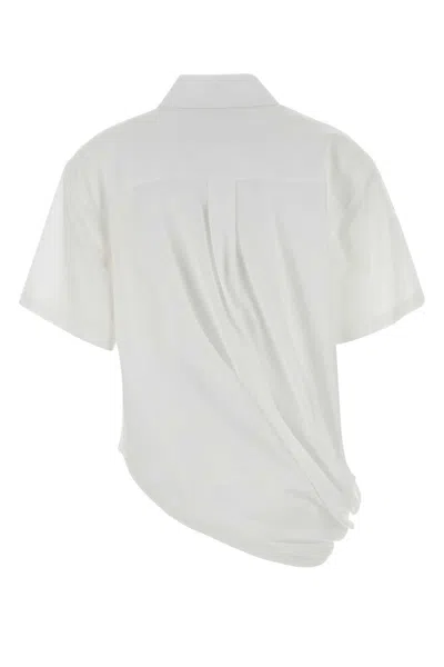 Loewe Short Sleeve Draped Shirt In White