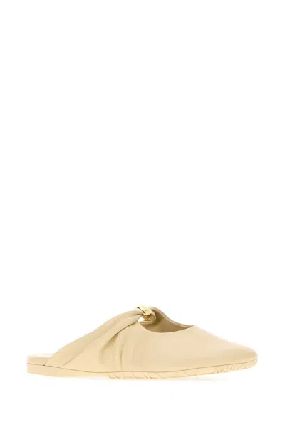 Loewe Cream Nappa Leather Pebble Ballerinas In Multi