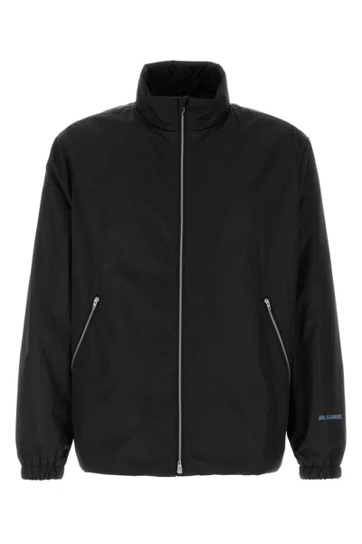 Jil Sander Midnight Blue Polyester Jacket In Black