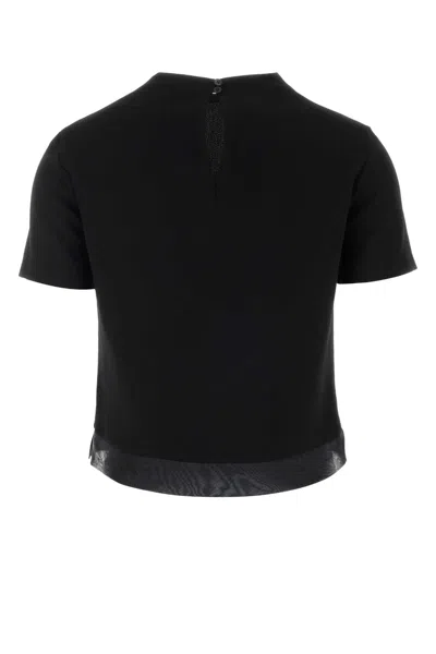 Jil Sander Black Wool Top In Black