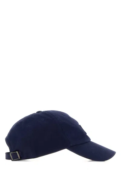 Jil Sander Navy Blue Logo Textured Baseball Hat In Blue