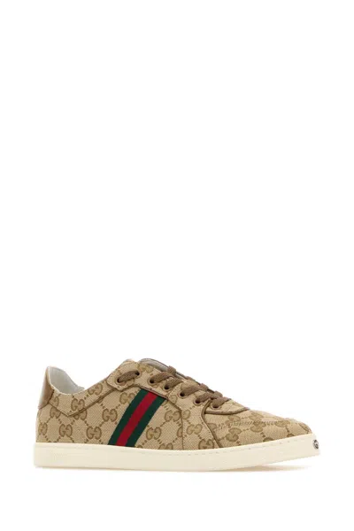 Gucci Printed Gg Canvas Stretch Sneaker In Brown
