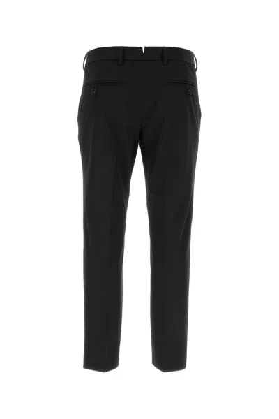 Prada Stretch Recycled Polyester Trousers In Black