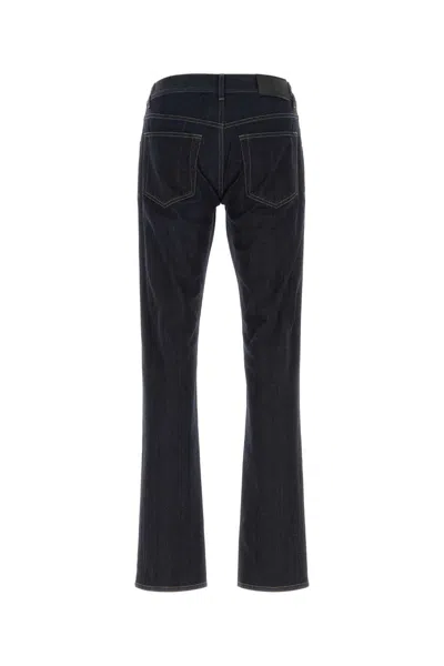 Prada Stretch Denim Jeans Belt Loops Five Pockets In Black