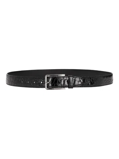 Prada Leather Belt In Black