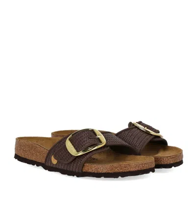 Birkenstock Madrid Raffia Big Buckle Carafe Sandal In Brown