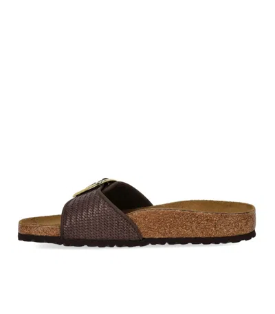 Birkenstock Madrid Raffia Big Buckle Carafe Sandal In Brown