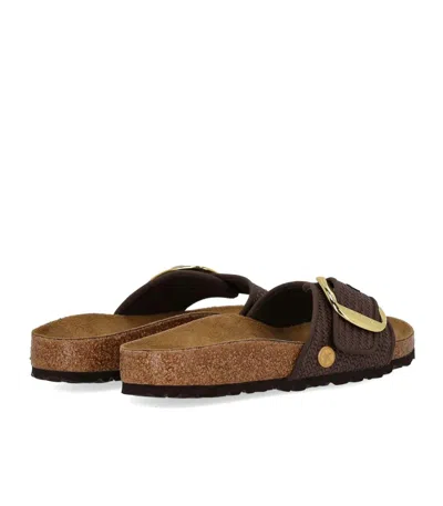 Birkenstock Madrid Raffia Big Buckle Carafe Sandal In Brown