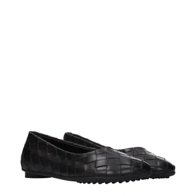 Bottega Veneta Intrecciato Lambskin Ballet Flat In Black