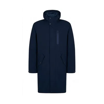 Herno Blue Polyester Coat In Blue