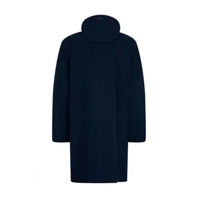 Herno Blue Polyester Coat In Blue