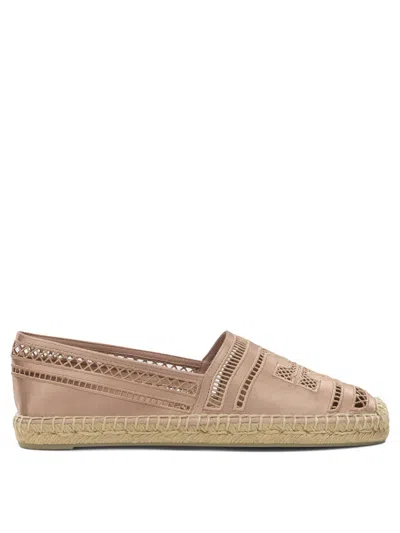 Tory Burch Pink Viscose Silk Textile Rubber Espadrilles In Pink