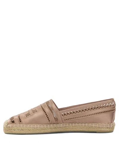 Tory Burch Pink Viscose Silk Textile Rubber Espadrilles In Pink