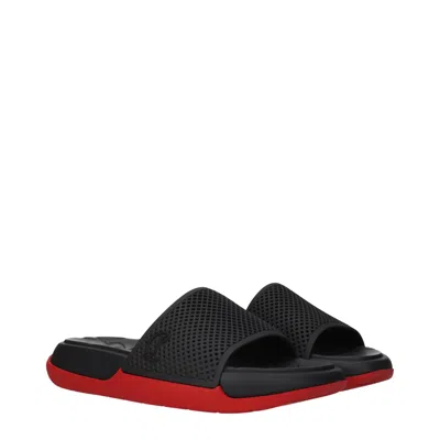Christian Louboutin Louboutin Slides And Clogs Easy Breezy Men Rubber Black In Multi