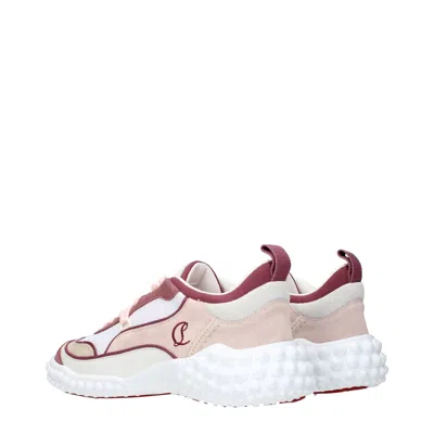 Christian Louboutin Mara Flat Sneakers Rear Pull Tab Contrast Panels In White