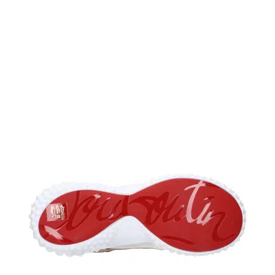 Christian Louboutin Mara Flat Sneakers Rear Pull Tab Contrast Panels In White