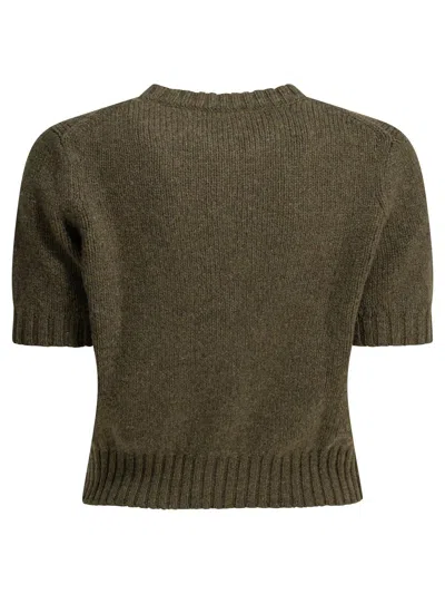 Khaite Womens Artichoke Nora Short-sleeve Knitted Cashmere Cardigan In Green