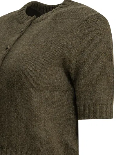 Khaite Womens Artichoke Nora Short-sleeve Knitted Cashmere Cardigan In Green