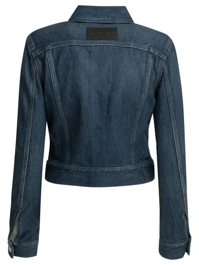 Givenchy Cropped Fitted Denim Jacket In Blue