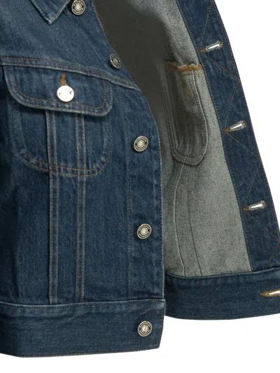 Givenchy Cropped Fitted Denim Jacket In Blue