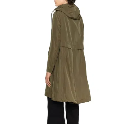 Herno Bicolor Polyester Coat In Green