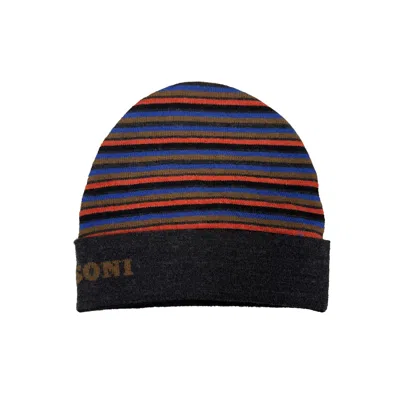 Missoni Gray Wool Beanie In Multi